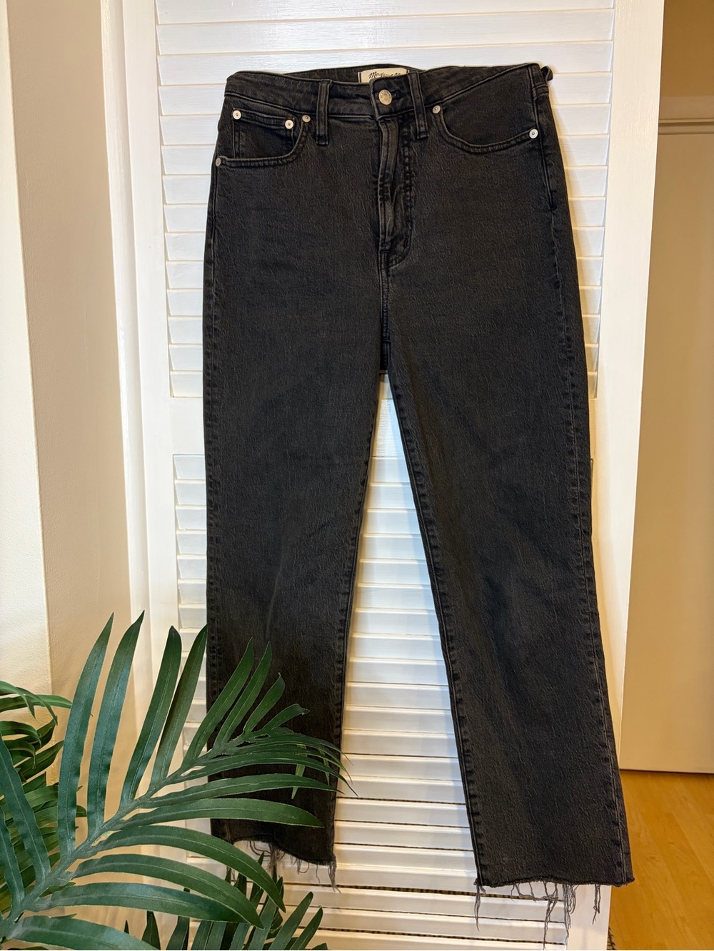 Madewell Curvy Perfect Vintage Straight High Rise Jeans Size 27 Black